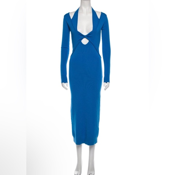 Monse Cutout Knit Bodycon Midi Dress Open Back Long Sleeves Size S NWT - Picture 13 of 16